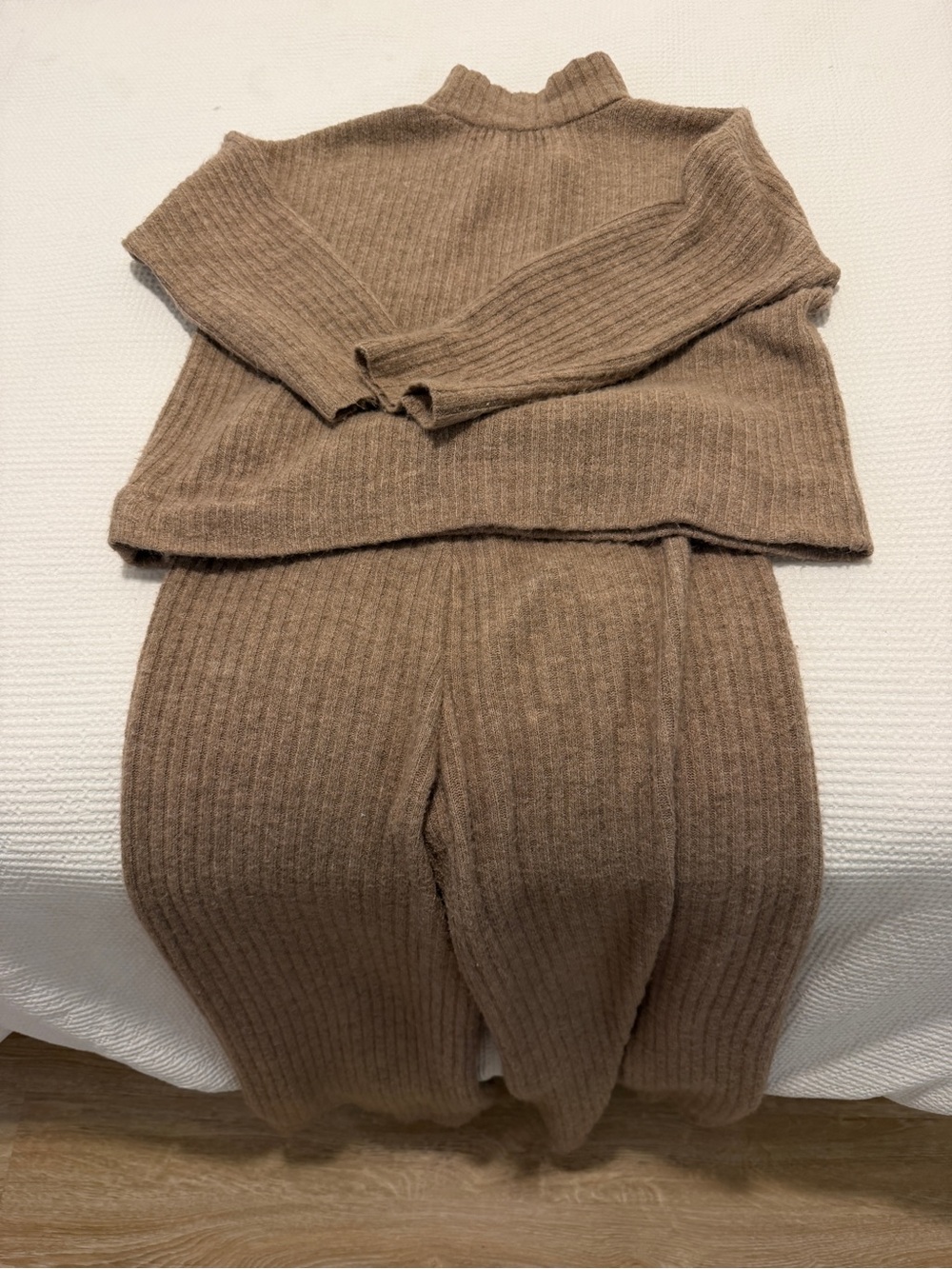 American Eagle Outfitters Ribbed Knit Sweater Set in Taupe